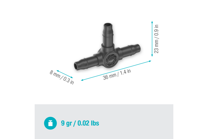 Купити З'єднувач Т-подібний Gardena Micro-Drip-System для шлангів 4,6 мм 10 шт. (13211-20.000.00). Офіційний магазин Хускварна Україна, фірмова гарантія з доставкою по Украіні