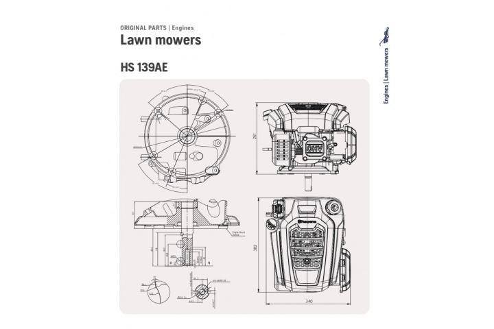 Купити Двигун Husqvarna HS139AE 2,2кВт, D22,2х80,2мм, шпонка (5314508-01). Офіційний магазин Хускварна Україна, фірмова гарантія з доставкою по Украіні