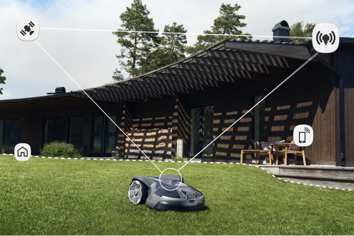 Купить Газонокосилка-робот Husqvarna AM 310E NERA с системой EPOS (9706541-55). Официальный магазин Хускварна Украина, фирменная гарантия с доставкой по Украине.