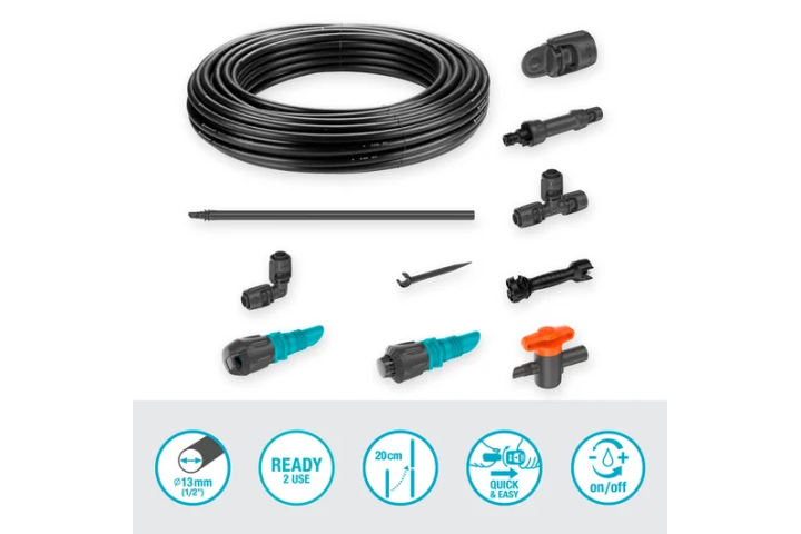 Купити Комплект поливу Gardena Micro-Drip-System для клумб і грядок до 60 м2 (13450-20.000.00). Офіційний магазин Хускварна Україна, фірмова гарантія з доставкою по Украіні