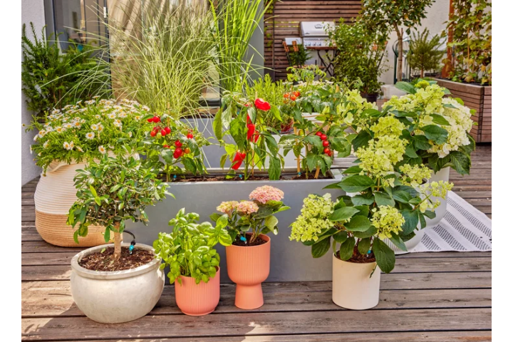 Купити Комплект поливу Gardena Micro-Drip-System Terrace Set на 30 рослин (13400-20.000.00). Офіційний магазин Хускварна Україна, фірмова гарантія з доставкою по Украіні